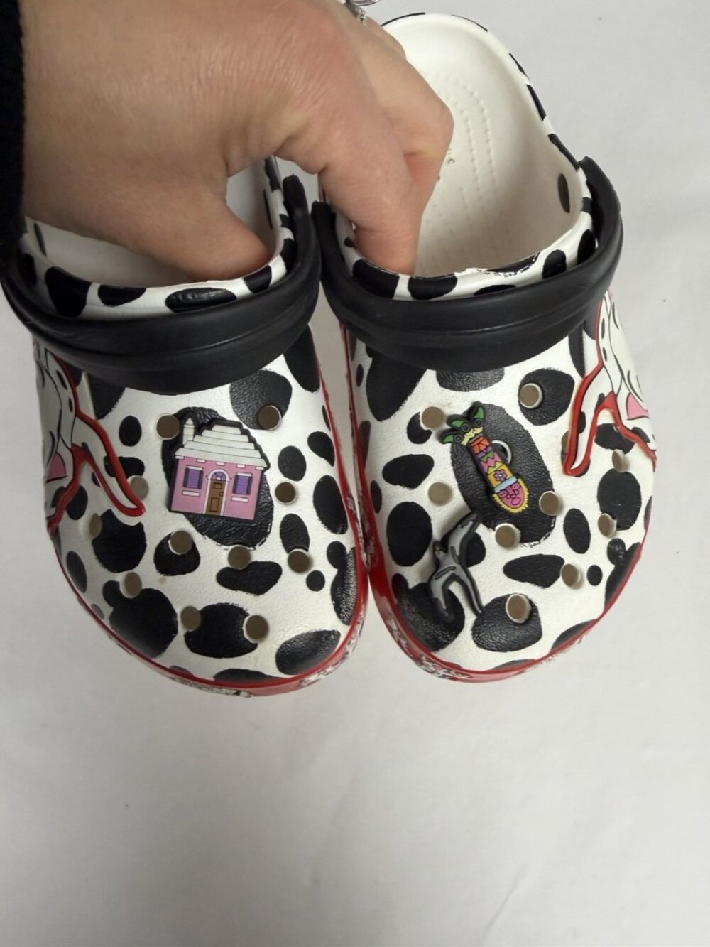CROCS Fun Lab Unisex 101 Dalmatians Clog Junior Sz 13 Puppy Shoes Dogs - Picture 12 of 13